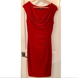 Ralph Lauren red cowl neck dress